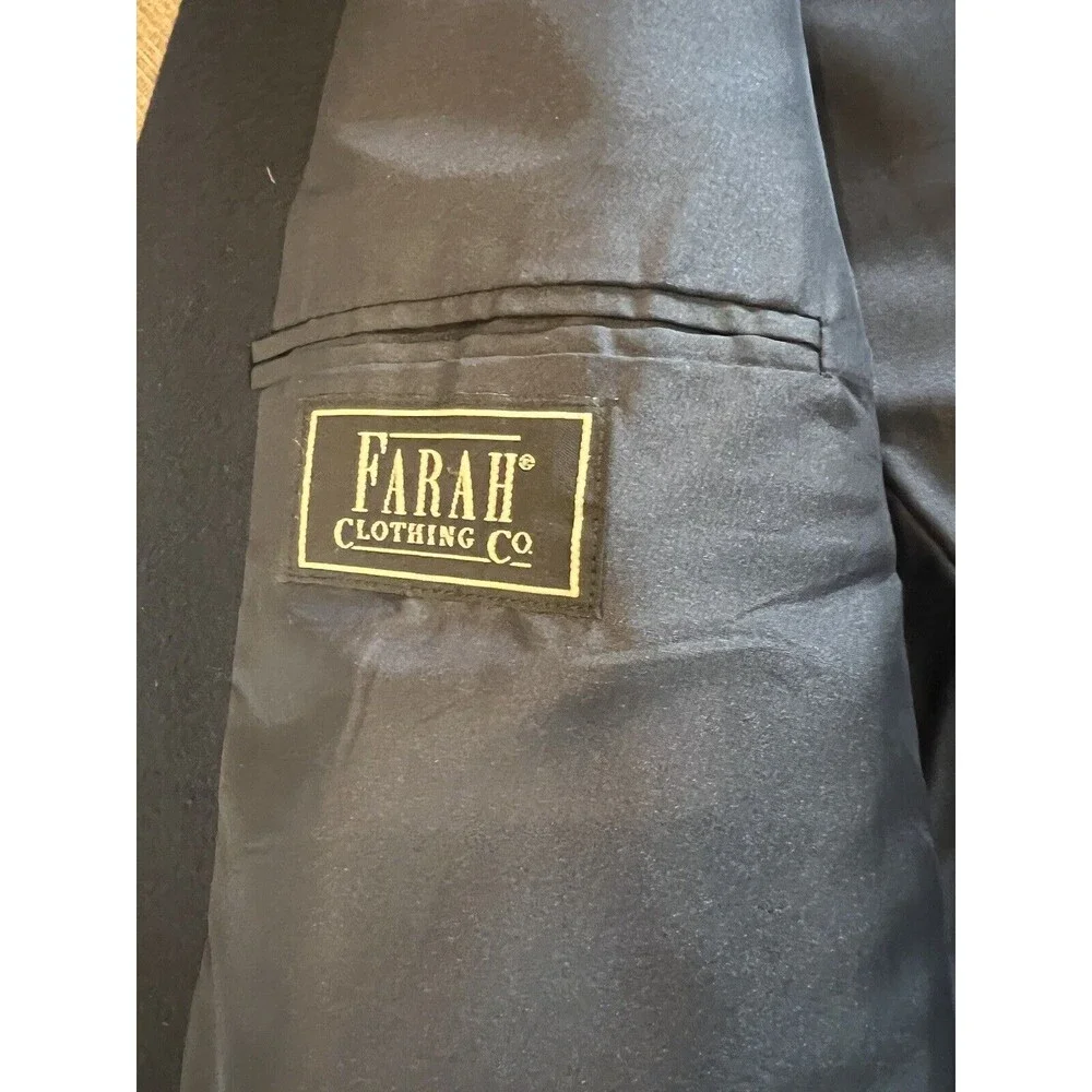 Farah of Texas CountryWear Blue‎ Wool  Blazer Sport Jacket 100% Wool 46L